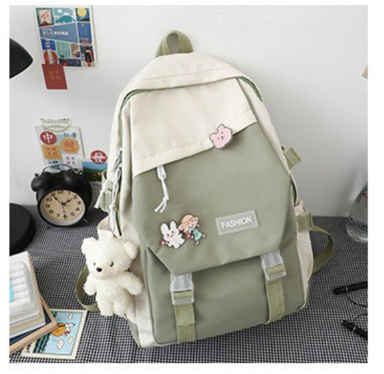 Wholesale 2023 Spliced Diagonal Label Nylon Backpack
